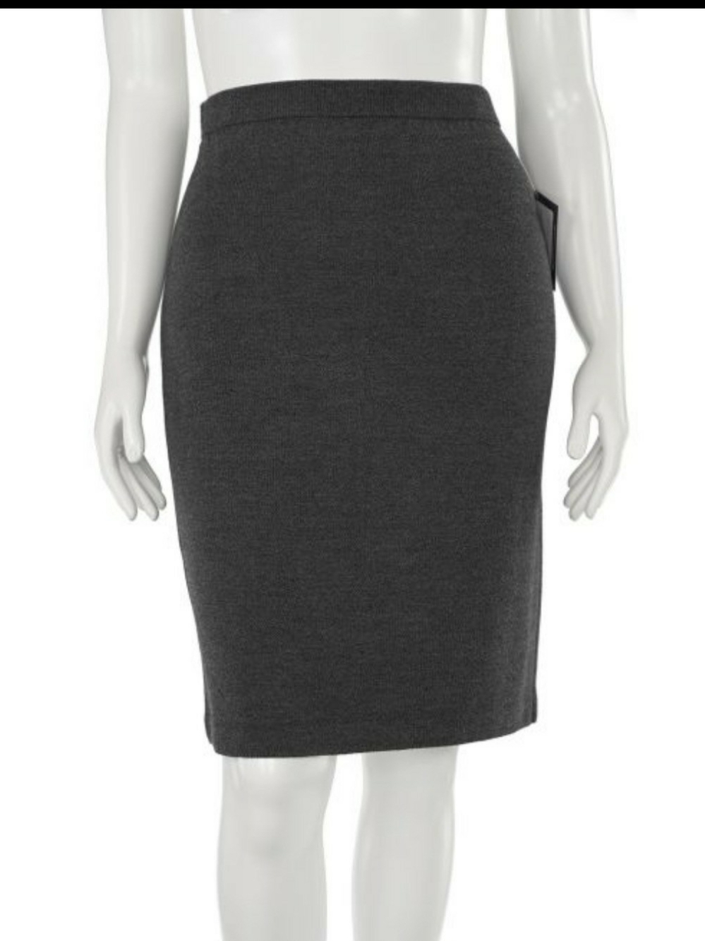 St. John Collection Dark Charcoal Knit Pencil Skirt